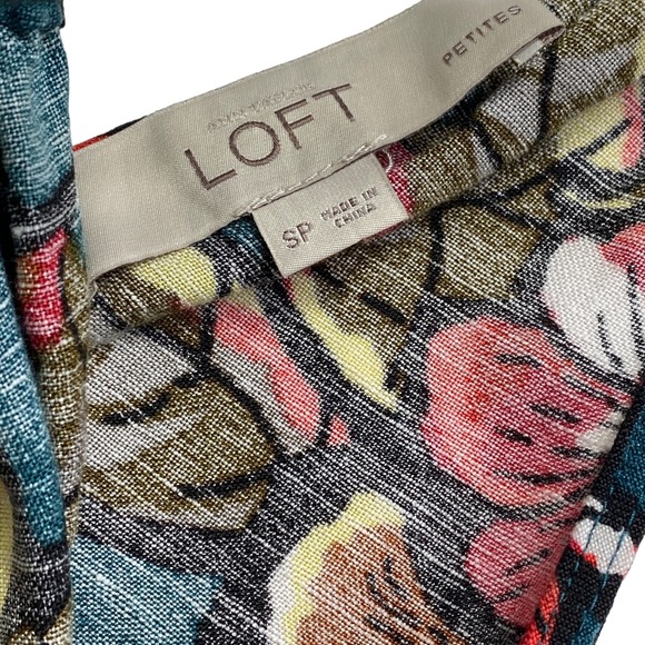 LOFT Petites Ann Taylor Paradise Halter Maxi Dress Tropical Floral Size SP Boho - Picture 5 of 11